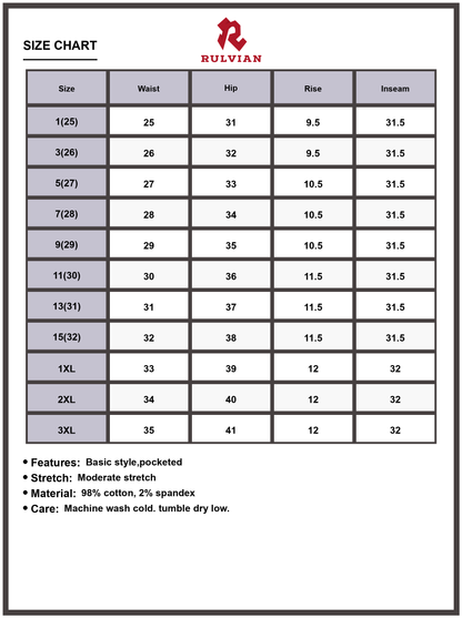 Size Chart - Women's Mid Rise Bootcut Jeans Cat's Whiskers Authentic Vintage Look Premium Stretch Denim Flattering Flare Versatile Everyday Casual Wear