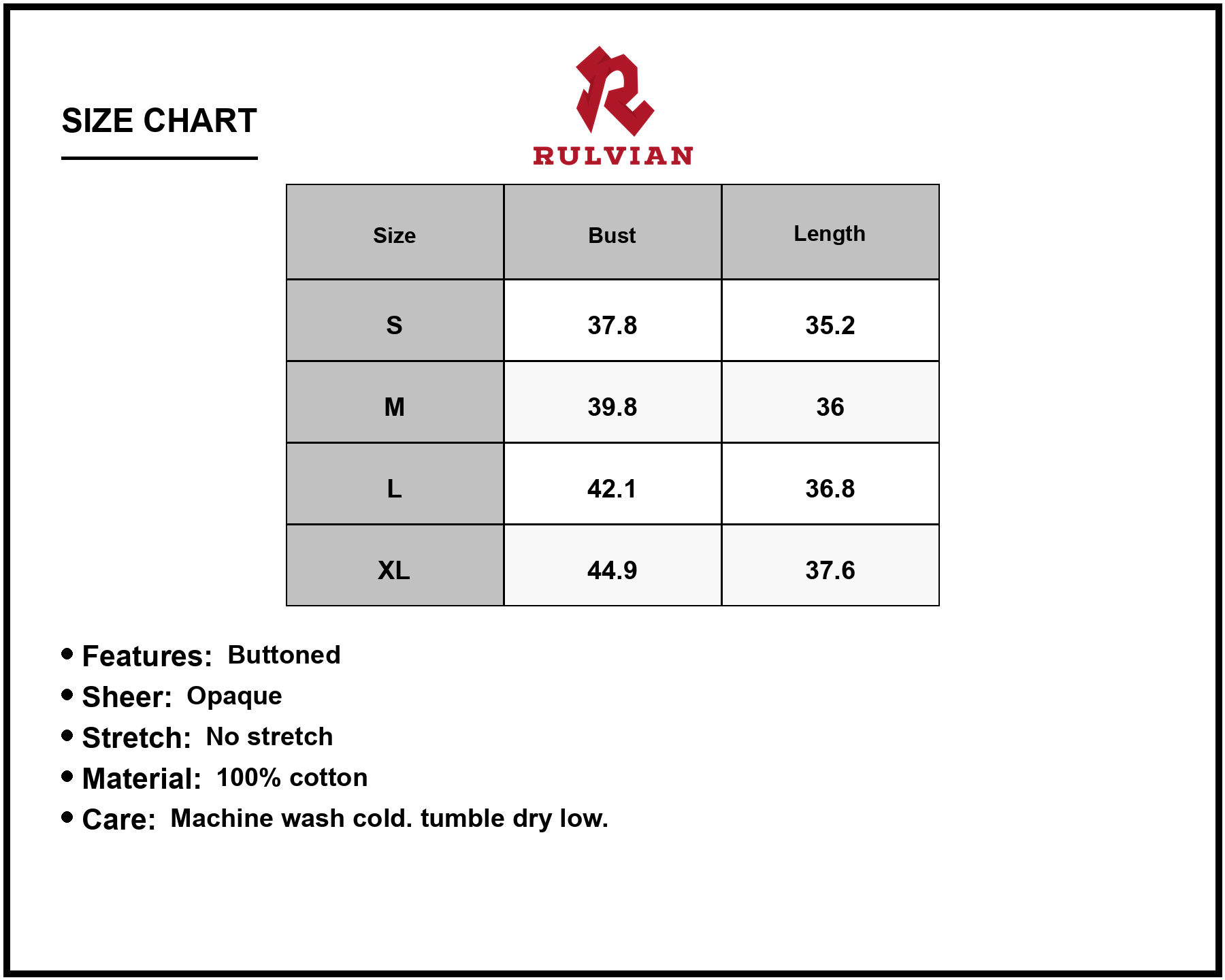 Size Chart - Women's Notched Balloon Sleeve Mini Dress 100% Cotton Buttoned Sheer Bodice Stylish Everyday Lightweight Casual Chic