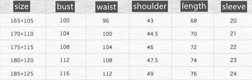 Size Chart - Men's Lapel Quick-drying Striped Short-sleeved T-shirt