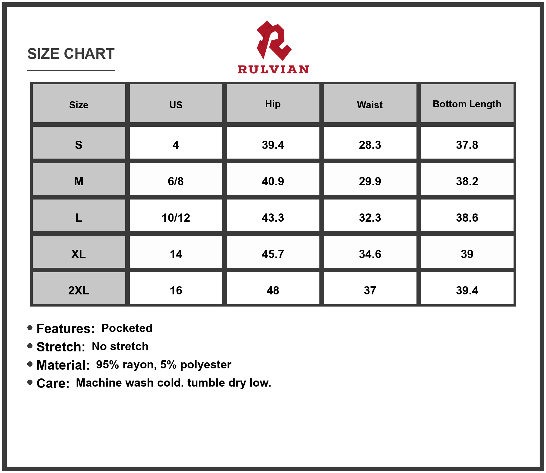 Size Chart - Women Wide Leg Jeans with Contrast Star Pockets Durable Casual Everyday Fashion Bottoms for Everyday Wardrobe Essentials
