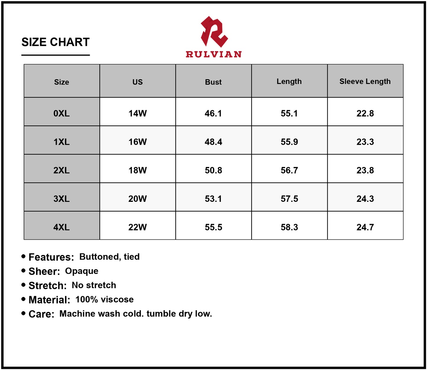 Size Chart - Women's Plus Size Printed V Neck Long Sleeve Maxi Dress viscose % fabric drapes softly and keeps you comfortable all day