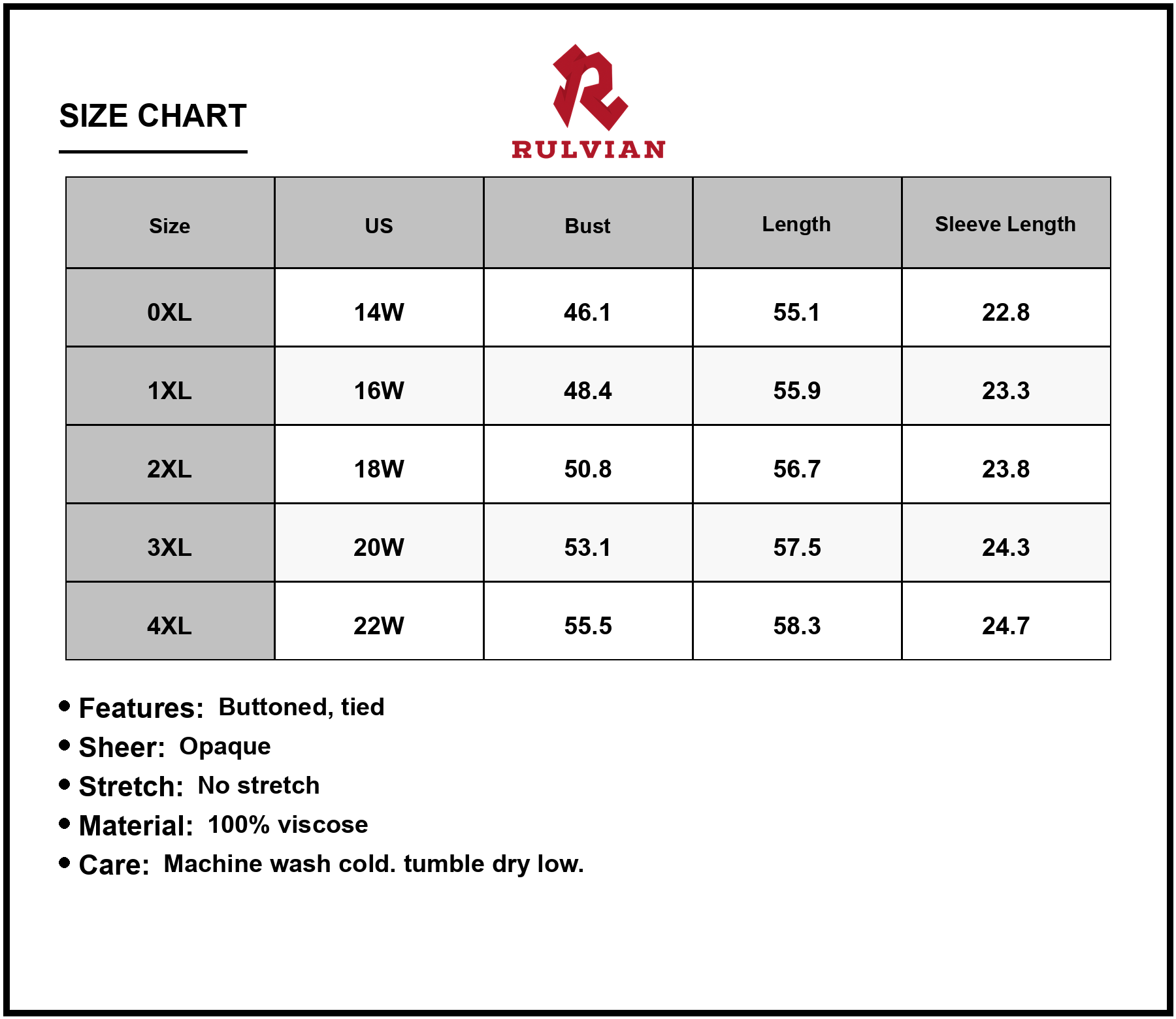 Size Chart - Women's Plus Size Printed V Neck Long Sleeve Maxi Dress viscose % fabric drapes softly and keeps you comfortable all day