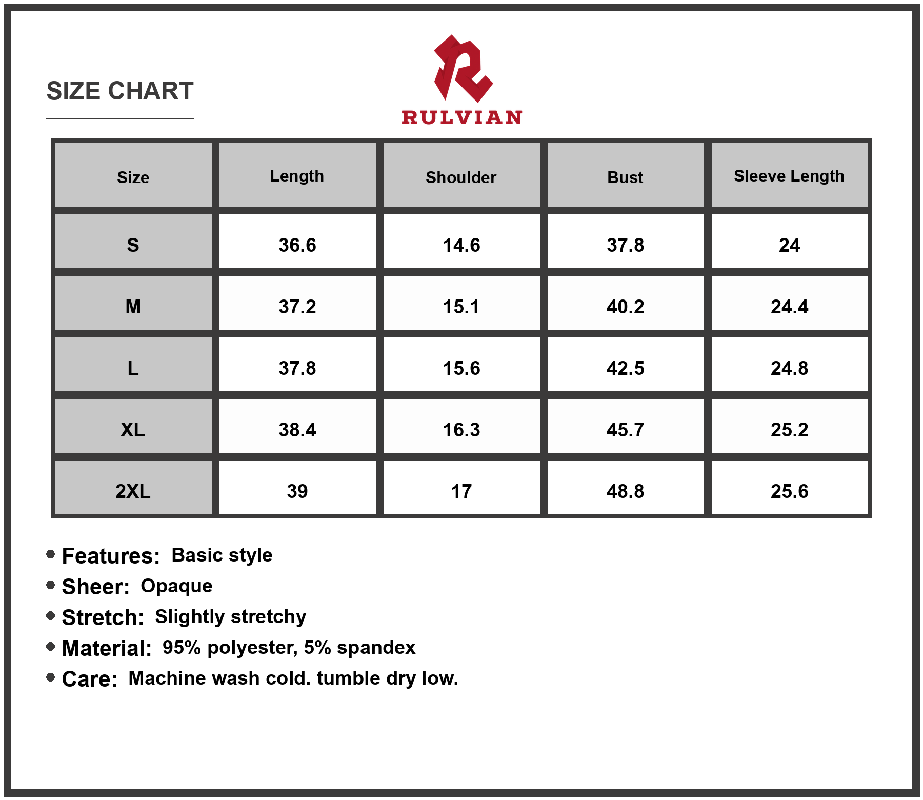 Size Chart - Women's Double Take Textured Quarter Zip Long Sleeve Dress 95% Polyester 5% Spandex Fabric for a chic weekend look