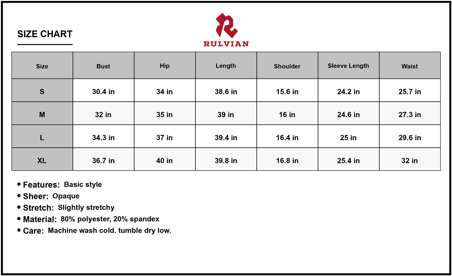 Size Chart - Womens Boat Neck Lantern Sleeve Dress Elegant Semi Sheer Look 80% Polyester 20% Spandex Fabric Everyday Wear Comfortable