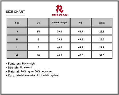 Size Chart - Womens Raw Hem Wide Leg Jeans High Waisted Casual Everyday Durable Denim Pants with Pockets Relaxed Fit All Season