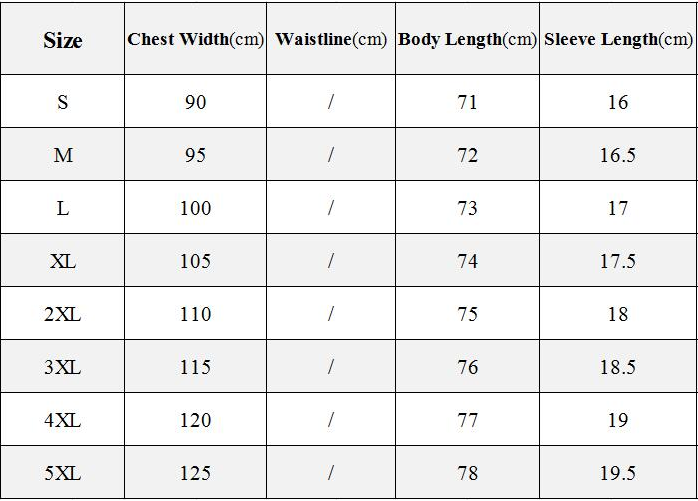 Size Chart - Round neck short sleeve button loose shirt