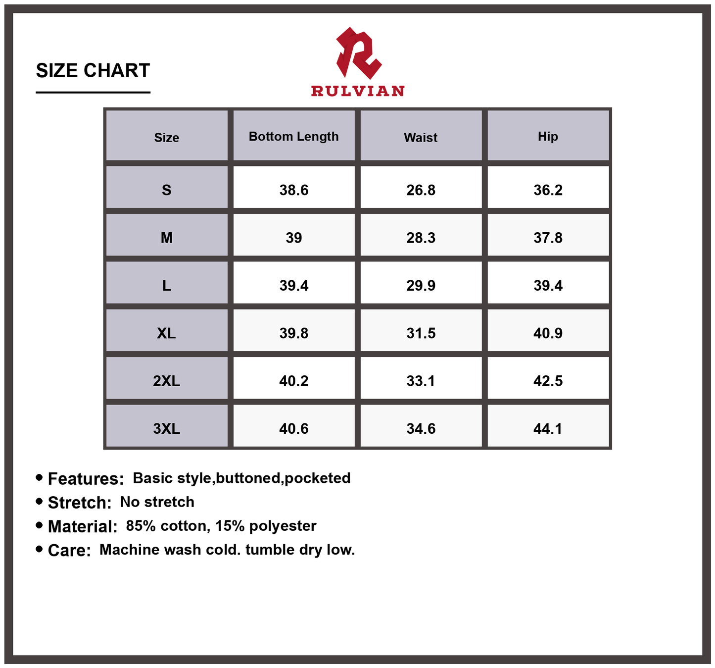 Size Chart - Women's High-Waisted Wide-Leg Plus Size Jeans Buttoned Pocketed Premium Durable Versatile Denim Pants for Casual Everyday Wear