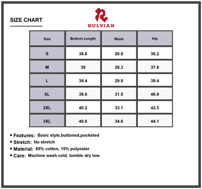 Size Chart - Women's High-Waisted Wide-Leg Plus Size Jeans Buttoned Pocketed Premium Durable Versatile Denim Pants for Casual Everyday Wear