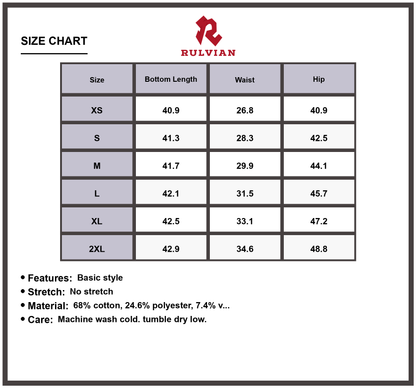 Size Chart - Men's Loose Fit Jeans Non Stretch Durable Casual Everyday Wear Premium High Quality Versatile Relaxed Fit Bottoms for Men's Daily Use