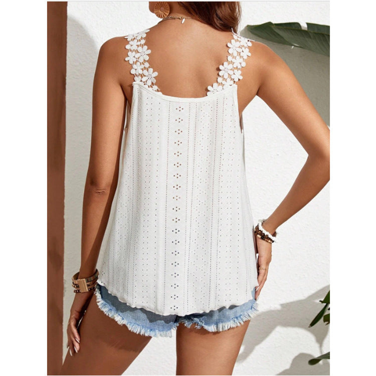 Men's Solid Color Sleeveless Round Neck Vest White Polyester Percent Fabric For Everyday Wear Lightweight